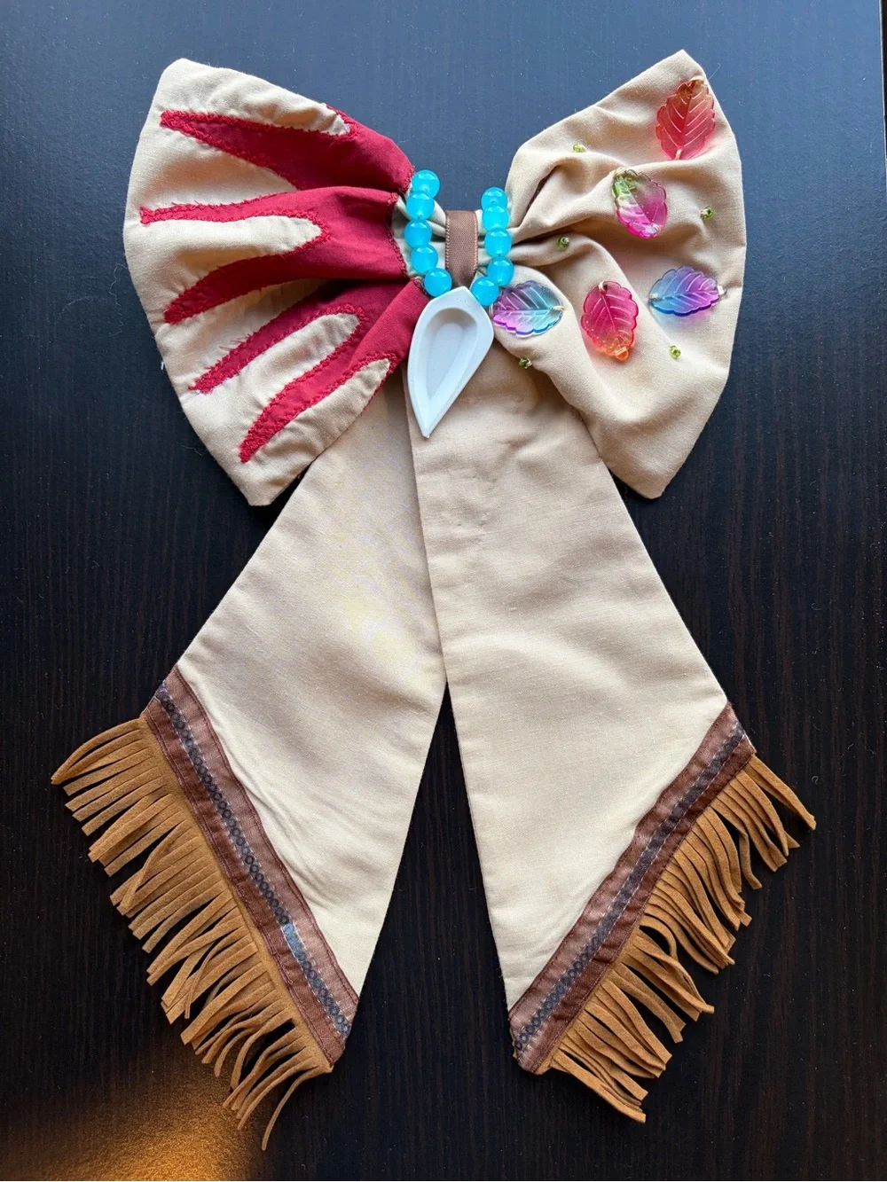 Disney’s Pocahontas Decorative Hair Bow Turquoise Bead Accents